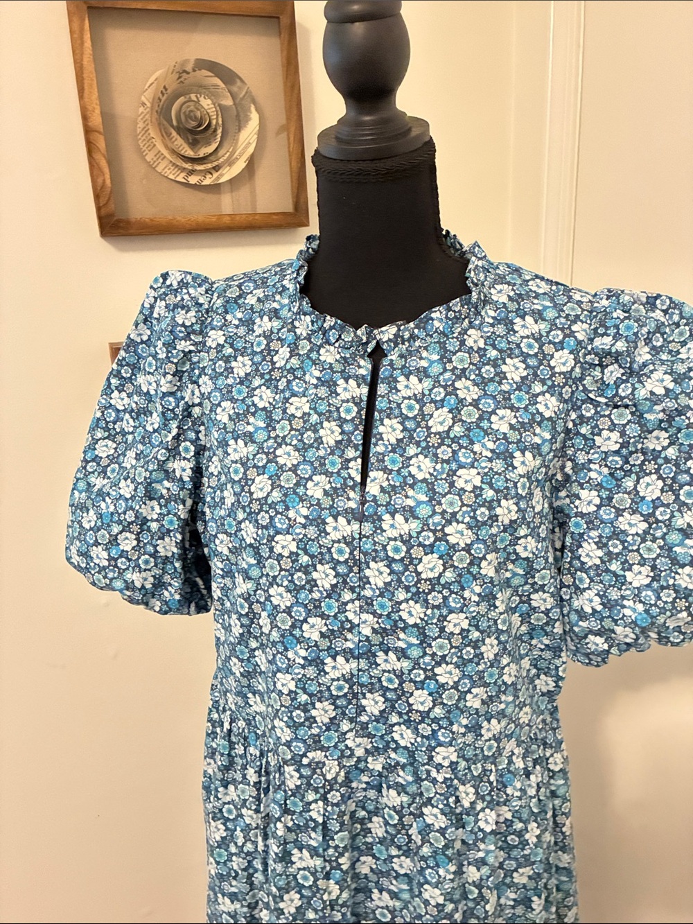Tuckernuck Hyacinth House Zip Front Bluebells Floral Midi Dress Medium - Picture 7 of 10